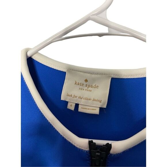 Kate Spade Color Block Blue Black White Scuba Dress Women’s Size 4 - Picture 4 of 8